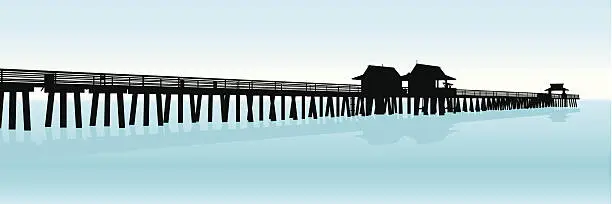 Vector illustration of Tourist Pier Silhouette