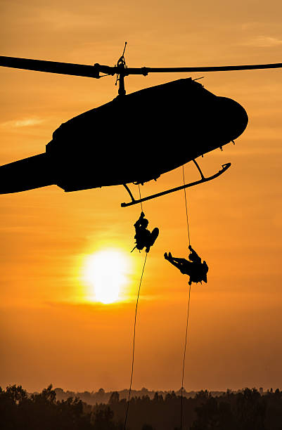 istock Isolated soldiers rescue helicopter operations 481950720