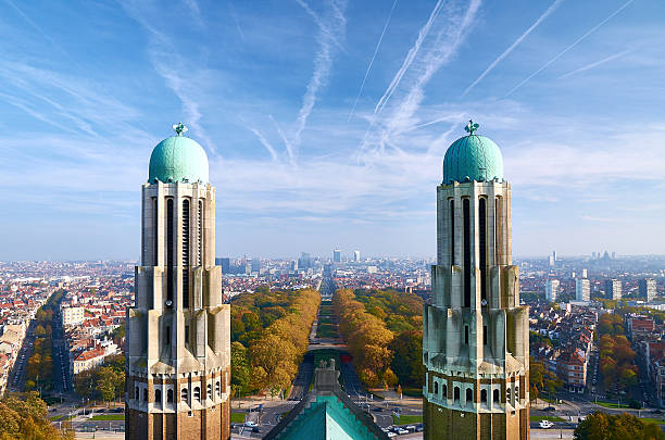 bruxelles-national basilica del sacro cuore - brussels basilica foto e immagini stock