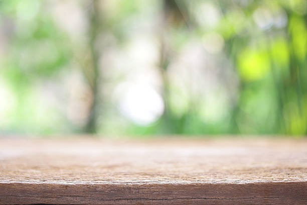 istock Outdoor Wooden table view 481952736