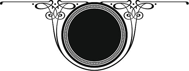 ilustrações, clipart, desenhos animados e ícones de circle- role painel - victorian style frame ornate black border