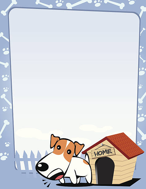 ilustrações, clipart, desenhos animados e ícones de sweet caninos casa - house cute welcome sign greeting