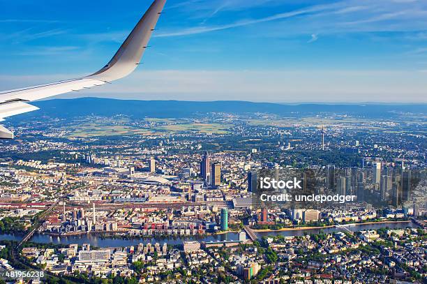Aerial View Of Frankfurt Main From Airplane Stock Photo - Download Image Now - Frankfurt - Main, Airplane, Above