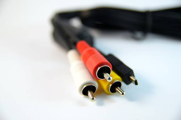 istock Close-up Audio Video Cable in White Background 481958634