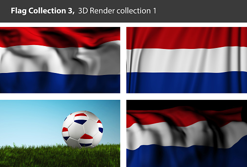 Holland 3D Flag, Netherlands Background (3D Render)