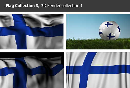 Finland 3D Flag, Finnish Background (3D Render)