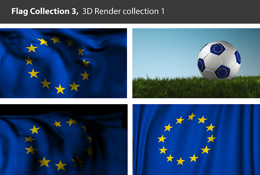 EU 3D Flag, European Union Background (3D Render)