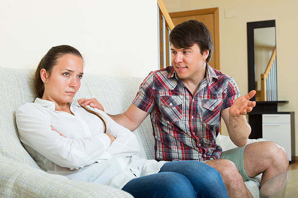 istock Woman consoling the depressed man 481965286