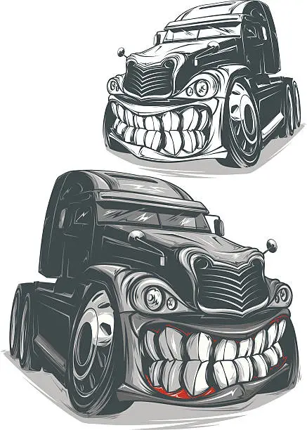 Vector illustration of Angry Truck