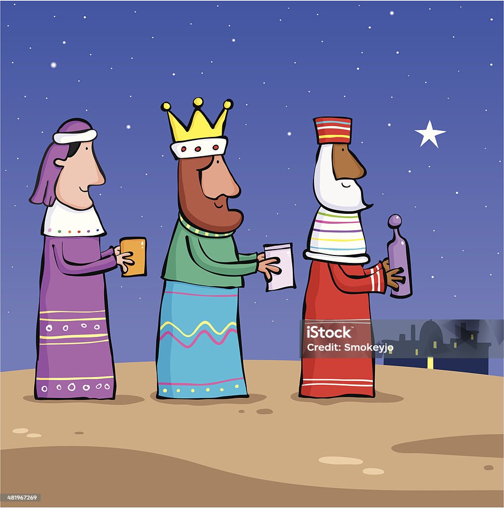 Trois Rois mages - clipart vectoriel de Noël libre de droits