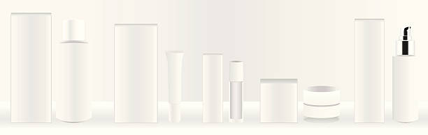 美容コンテナーズ - packaging bottle cosmetics container点のイラスト素材／クリップアート素材／マンガ素材／アイコン素材