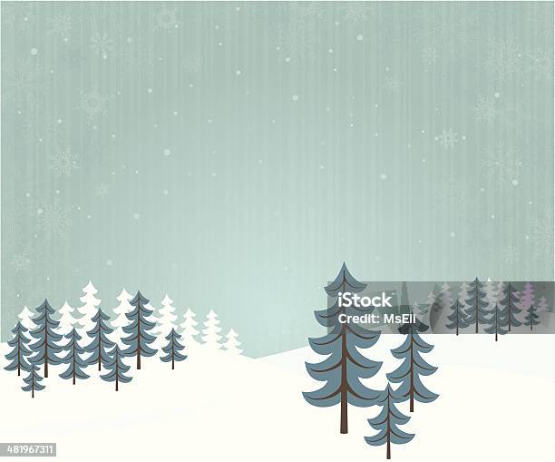 Zimowy Krajobraz Las - Stockowe grafiki wektorowe i więcej obrazów Zima - Zima, Tło, Jodła