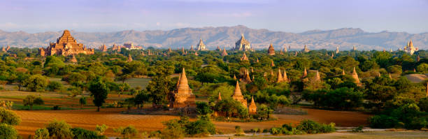 istock Panoramic landscape view of old temples in Bagan, Myanmar 481967752