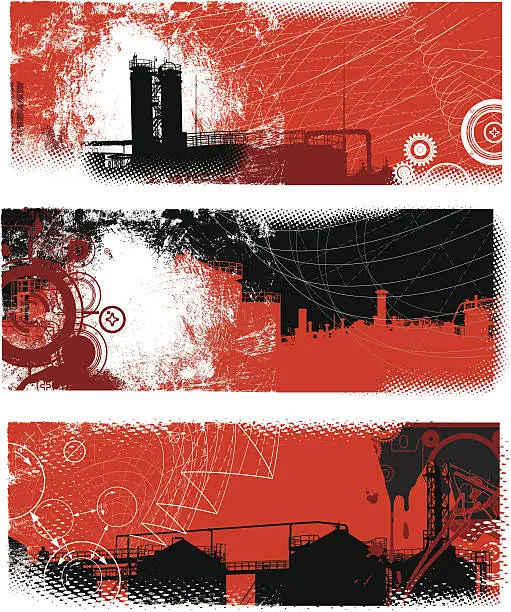 Vector illustration of Industrial Banners