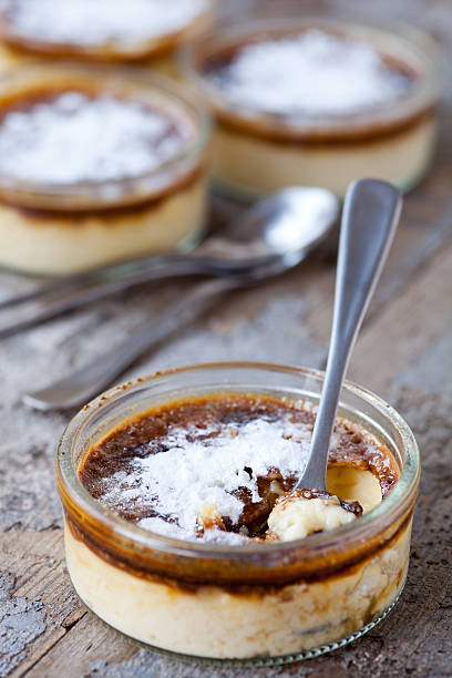 Creme brulees stock photo