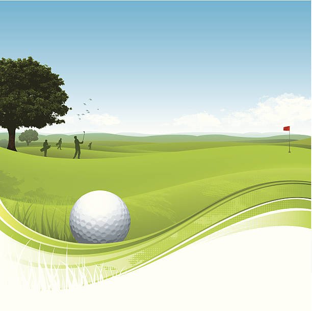 flow hintergrund - golf landscape golf course tree stock-grafiken, -clipart, -cartoons und -symbole