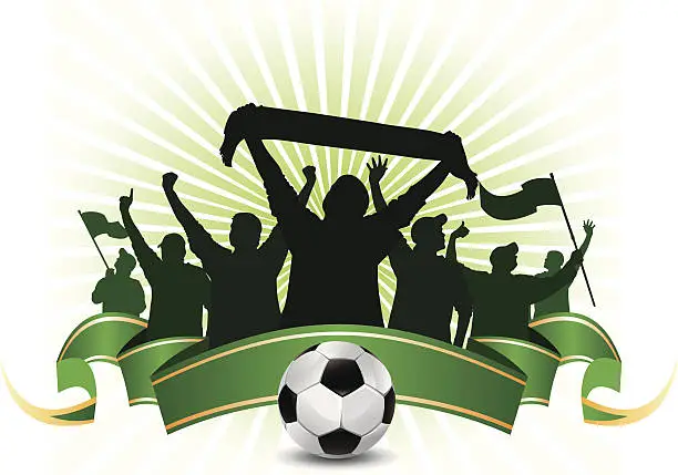 Vector illustration of soccer fans
