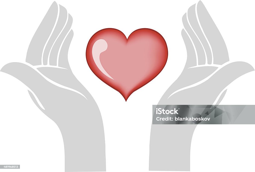 Coração nas mãos - Vetor de Amor royalty-free