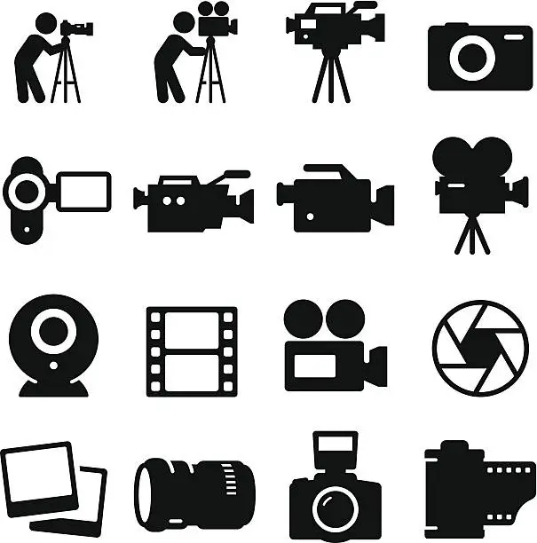 Vector illustration of Camera Icons - Black Series