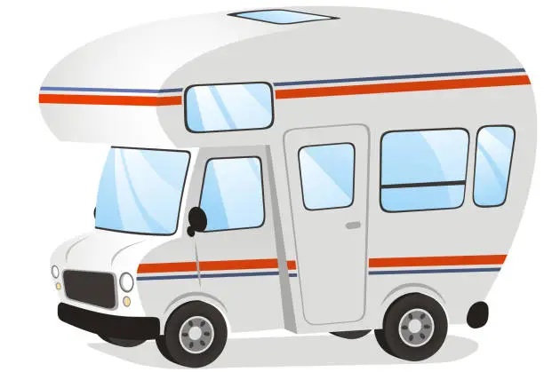 Vector illustration of Mobile home Motorhome Caravan Trailer Vehicle