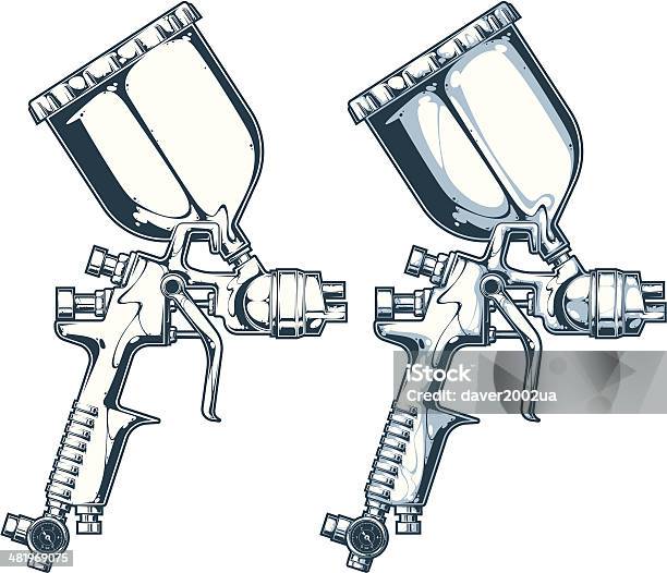 Pistola A Spruzzo - Immagini vettoriali stock e altre immagini di Pistola per verniciatura a spruzzo - Pistola per verniciatura a spruzzo, Aerografo, Vettoriale