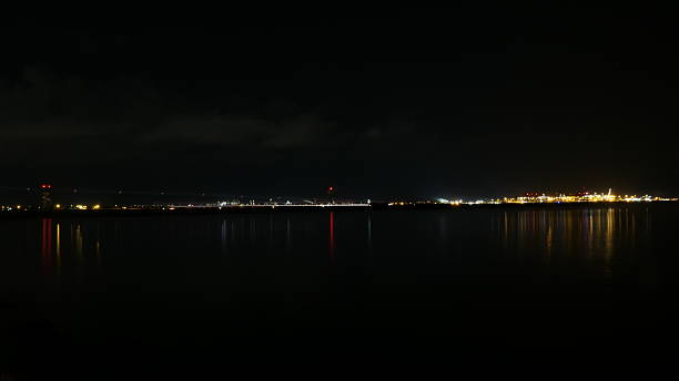 istock Sydney Airport with Port Botany Night 481969344