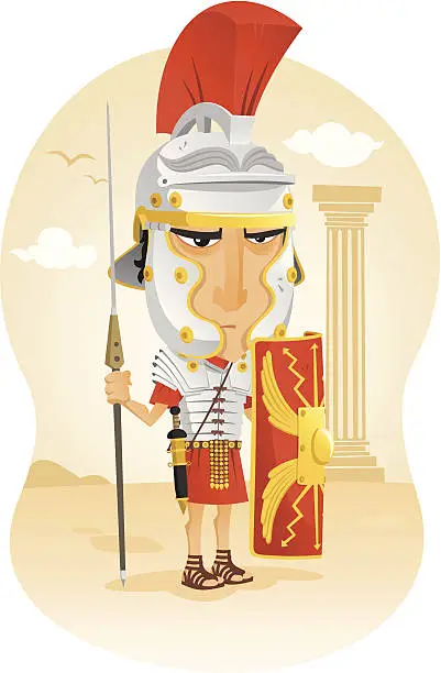 Vector illustration of Roman soldier
