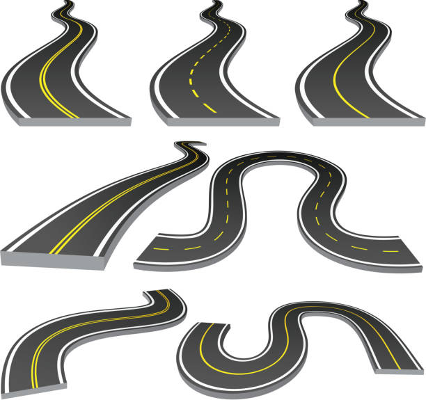 Roads vector art illustration