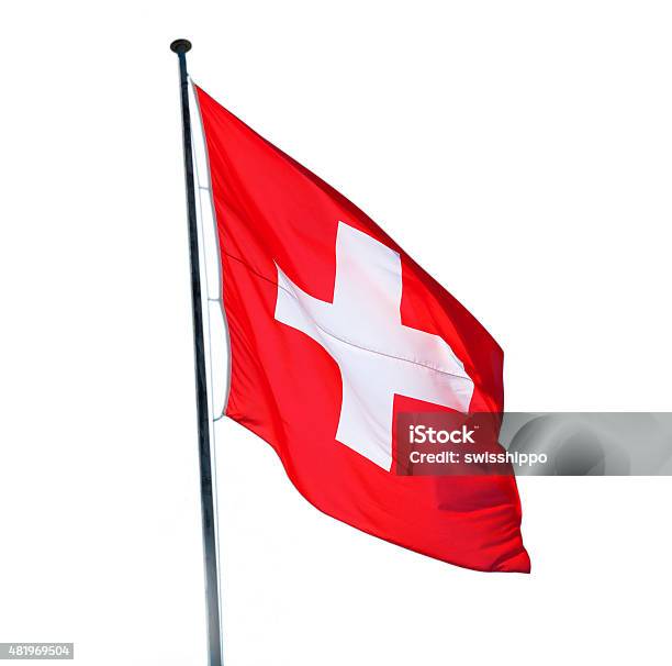 Swiss Flag Stock Photo - Download Image Now - 2015, Aletsch Glacier, Beauty In Nature