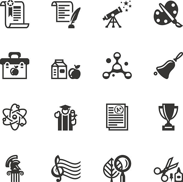 Education icon set vector art illustration