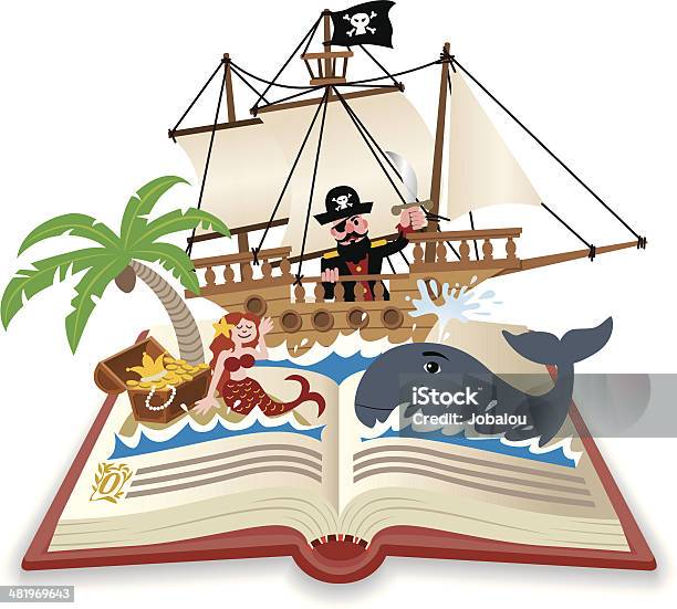 Fun Pop Up Book Adventure On The Sea Stock Illustration - Download Image Now - Picture Book, Book, Fairy Tale