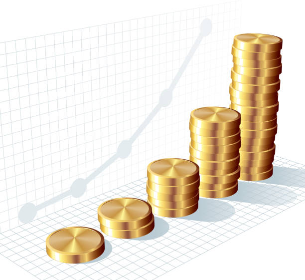 コイングラフ - tax graph financial report finance点のイラスト素材／クリップアート素材／マンガ素材／アイコン素材