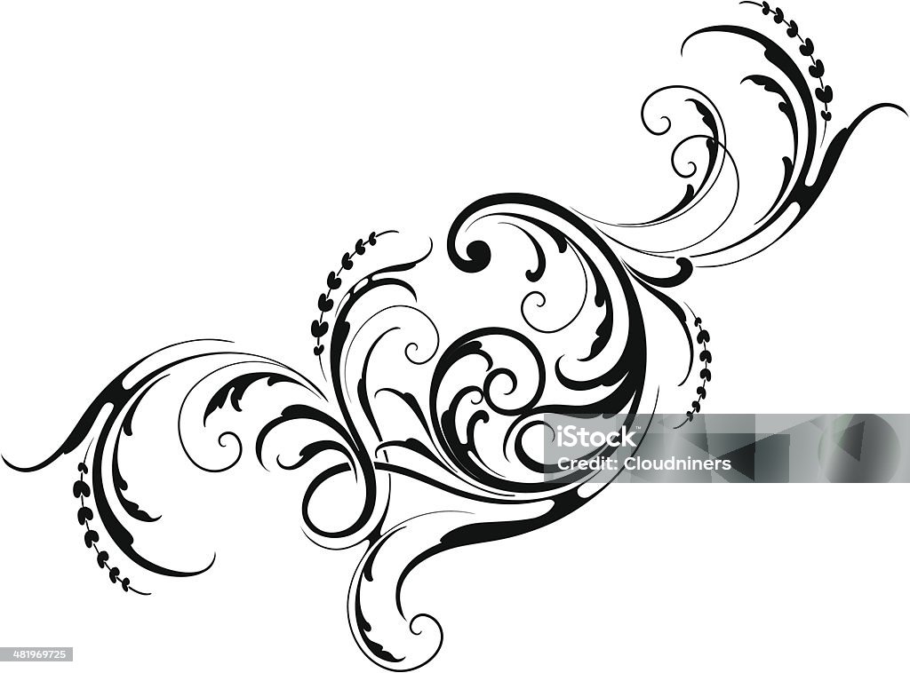 Volute vivace turbinio - arte vettoriale royalty-free di Arabesco - Motivo ornamentale