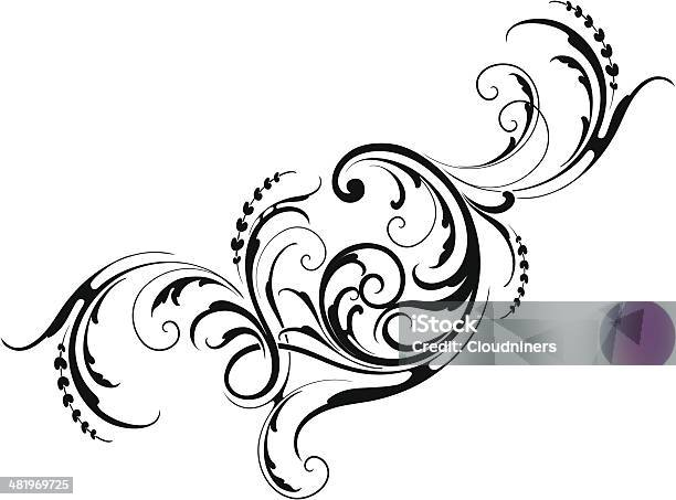 Abane Scrollwork Alegres - Arte vetorial de stock e mais imagens de Florear - Florear, Paisley, Crescimento