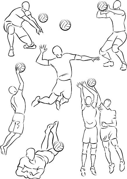 40+ Adult Indoor Volleyball Illustrations, Royalty-Free Vector Graphics ...
