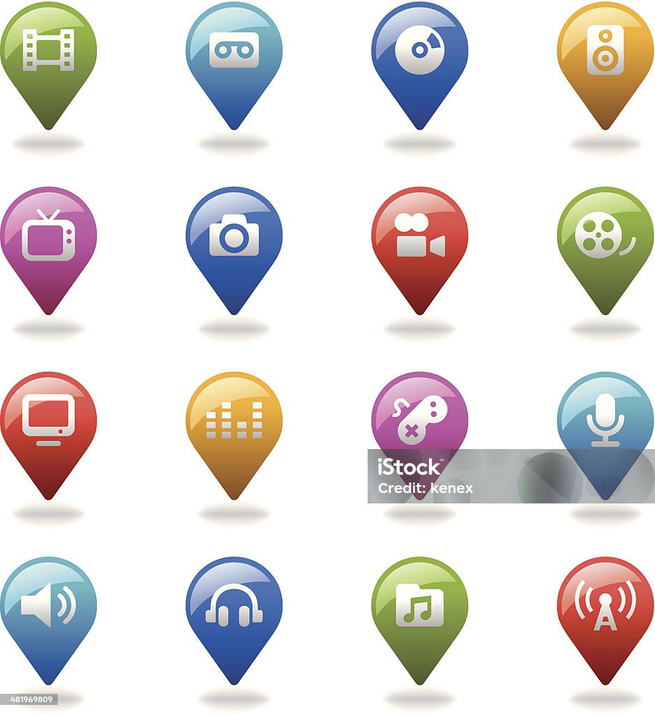 Conjunto de iconos de navegación y Multimedia - arte vectorial de Altavoz libre de derechos