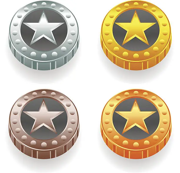 Vector illustration of Medals