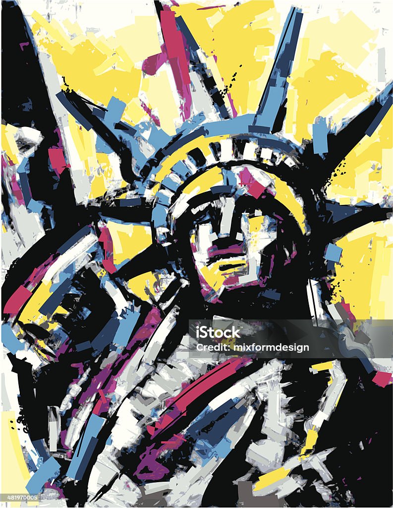 Estatua de la libertad de pintura - arte vectorial de Arte libre de derechos