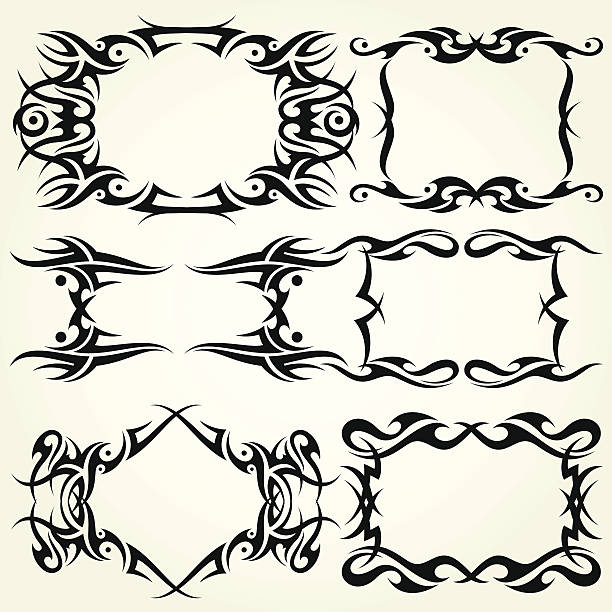 Tribal Frames vector art illustration
