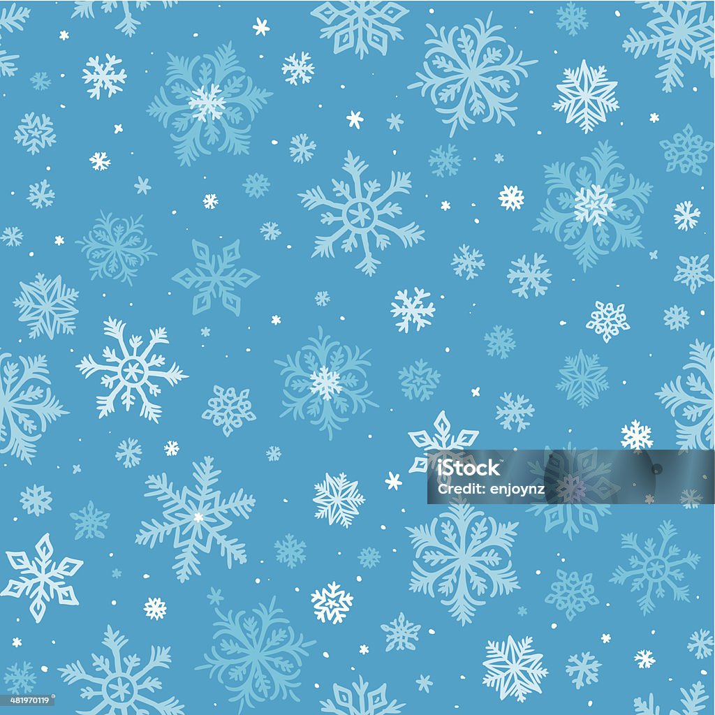 Schizzo Seamless sfondo di fiocchi di neve - arte vettoriale royalty-free di Fiocco di neve
