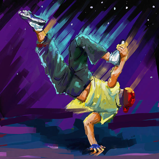 breakdancer - dancing breakdancing street city life stock illustrations
