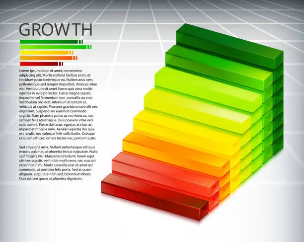 Vector illustration of Bar Steps Growth Business Concept