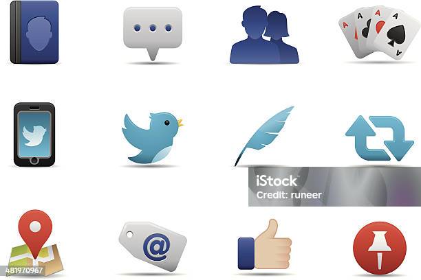 Socialmedia Iconspremiummatten Series Stock Vektor Art und mehr Bilder von Instant Messaging - Instant Messaging, Vogel, Brand Name Online Messaging Platform