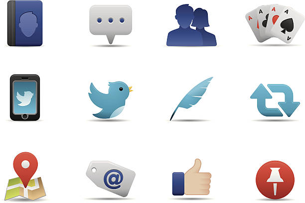 Social Media icons | Premium Matte series Matte & soft lookin' icon set for your web page, interactive, presentation, print, and all sorts of design need. microblogging stock illustrations