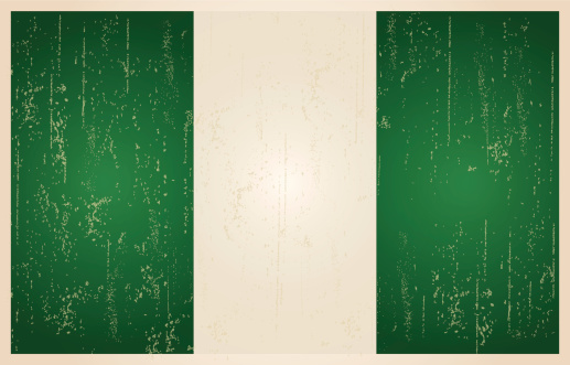 Nigerian flag in grunge and vintage style.