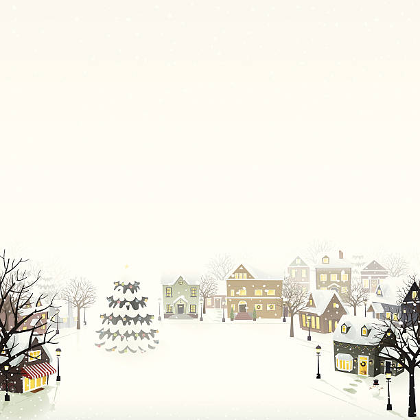 Winter Village - EPS8 vector art illustration