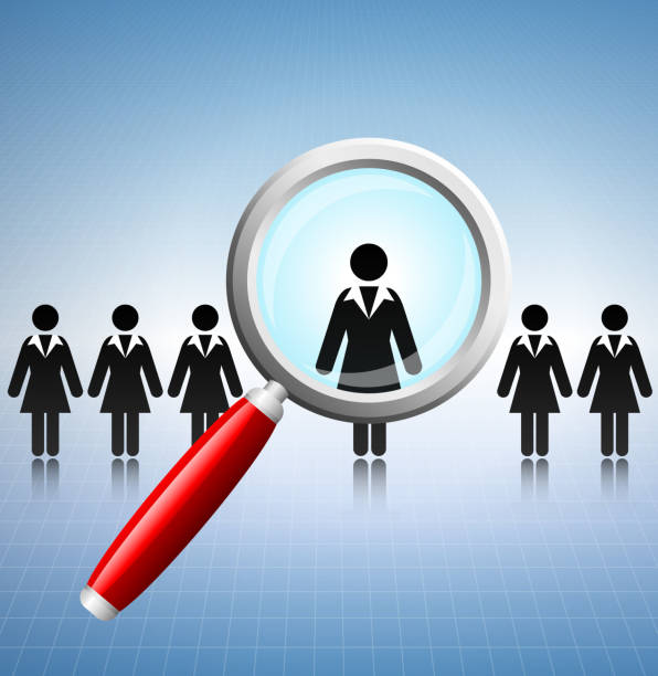 istock Businesswoman Job Search Concept with Stick Figures 481971219
