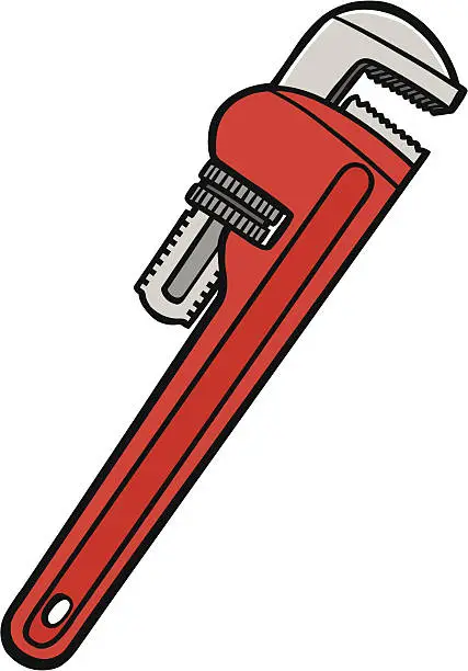 Vector illustration of Pipe Wrench