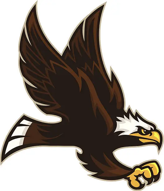 Vector illustration of Eagle  Mascot Flight