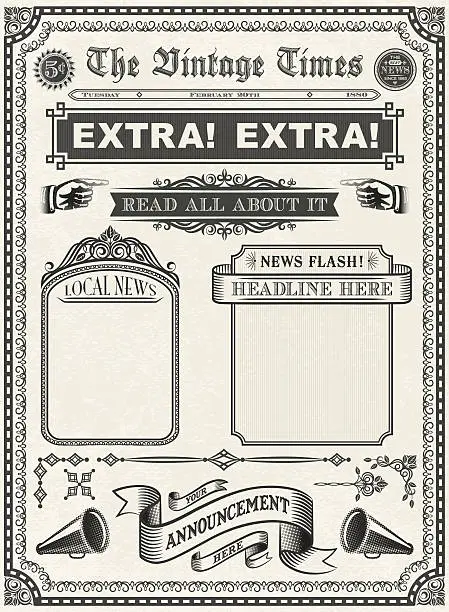 Vector illustration of Vintage Newspaper